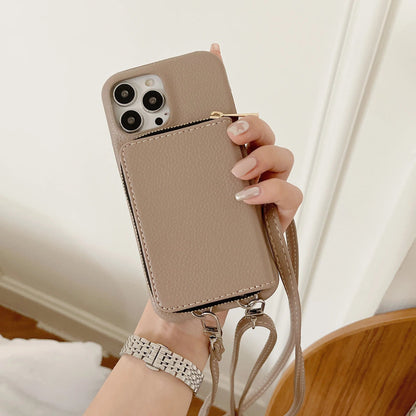 Luxury Crossbody Wallet Leather iPhone Case - A-1 Thread Vault