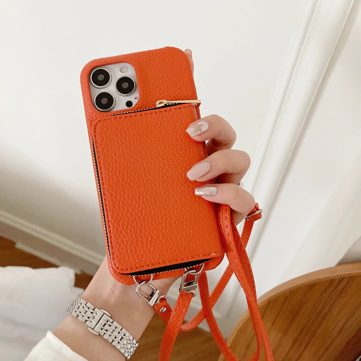 Luxury Crossbody Wallet Leather iPhone Case - A-1 Thread Vault