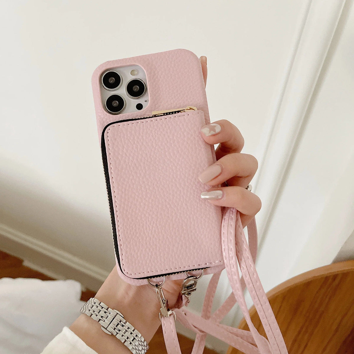 Luxury Crossbody Wallet Leather iPhone Case - A-1 Thread Vault