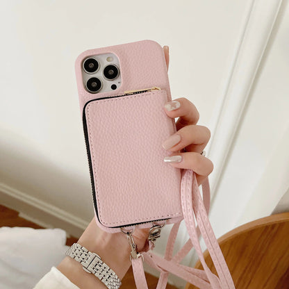Luxury Crossbody Wallet Leather iPhone Case - A-1 Thread Vault