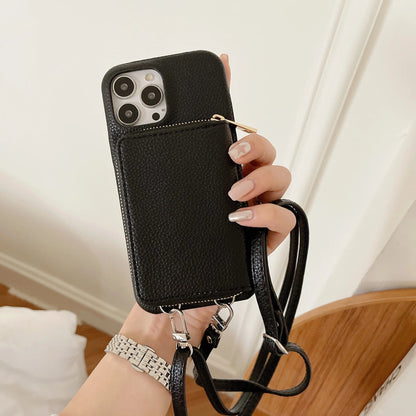 Luxury Crossbody Wallet Leather iPhone Case - A-1 Thread Vault