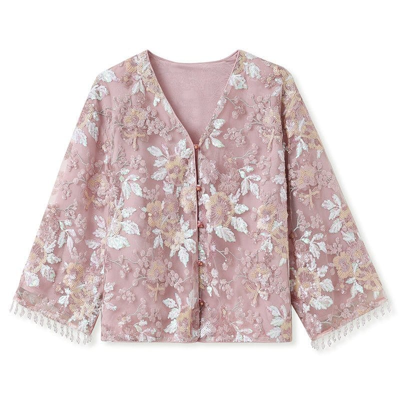 Luxury Embroidered Floral Jacket & Skirt Set(MS307) - A-1 Thread Vault