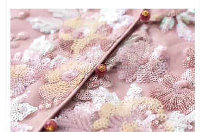 Luxury Embroidered Floral Jacket & Skirt Set(MS307) - A-1 Thread Vault