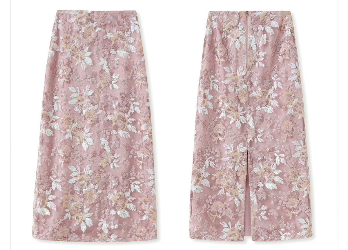 Luxury Embroidered Floral Jacket & Skirt Set(MS307) - A-1 Thread Vault