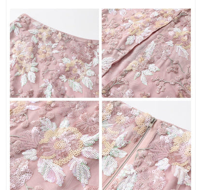 Luxury Embroidered Floral Jacket & Skirt Set(MS307) - A-1 Thread Vault