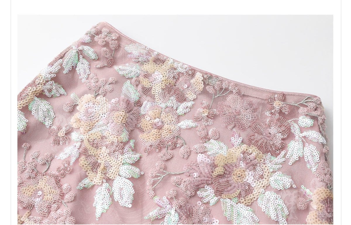 Luxury Embroidered Floral Jacket & Skirt Set(MS307) - A-1 Thread Vault