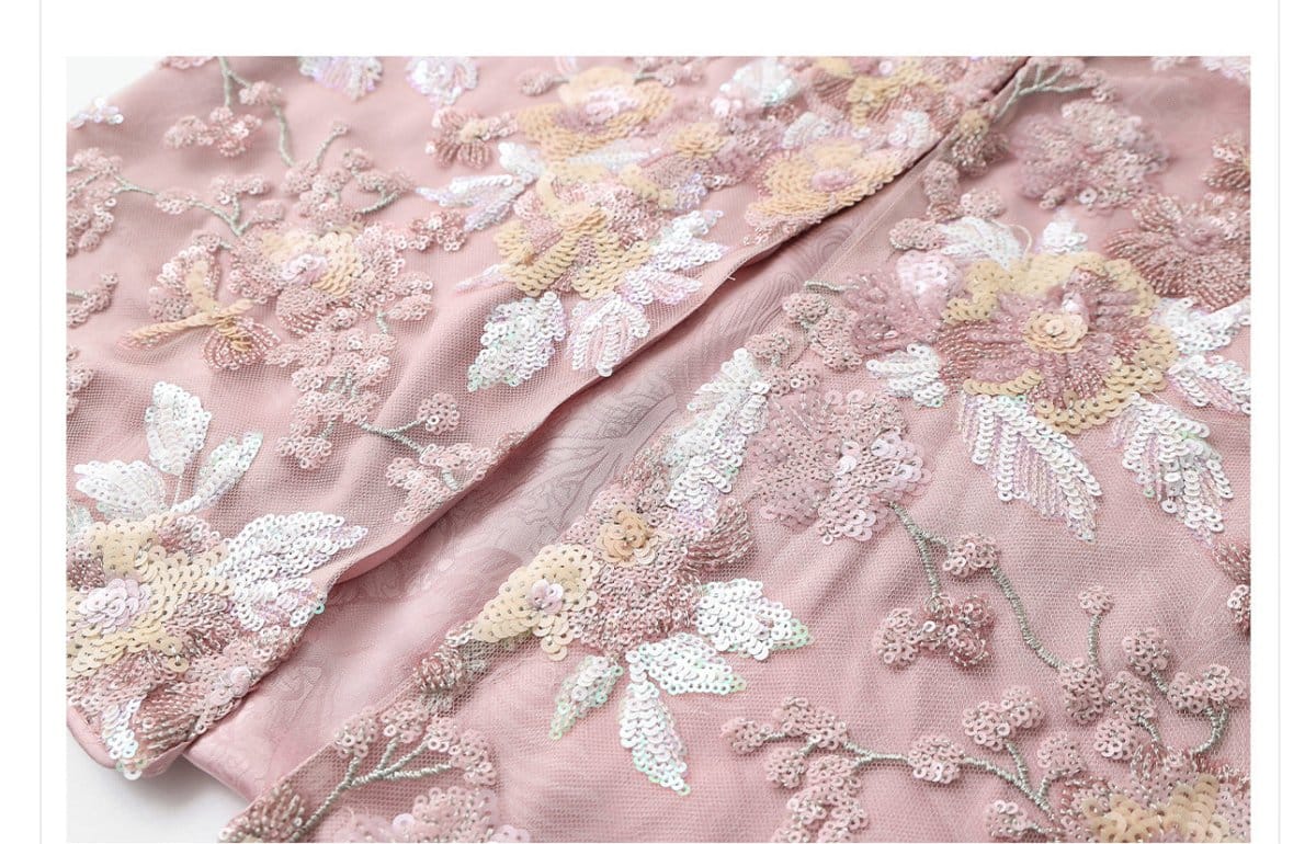 Luxury Embroidered Floral Jacket & Skirt Set(MS307) - A-1 Thread Vault