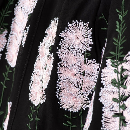 Luxury Floral Embroidered Double-Layer Chiffon Open Abaya(MOA308) - A-1 Thread Vault