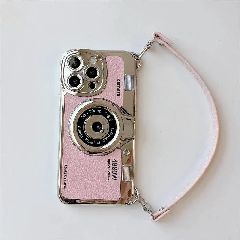 Luxury Retro Stereo Camera Lanyard iPhone Case - A-1 Thread Vault