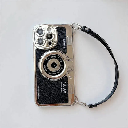 Luxury Retro Stereo Camera Lanyard iPhone Case - A-1 Thread Vault
