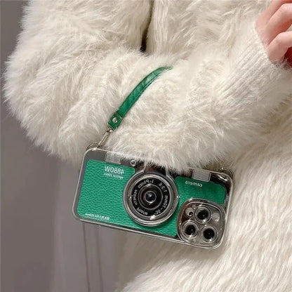 Luxury Retro Stereo Camera Lanyard iPhone Case - A-1 Thread Vault