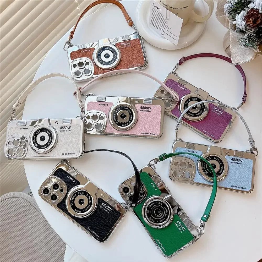 Luxury Retro Stereo Camera Lanyard iPhone Case - A-1 Thread Vault