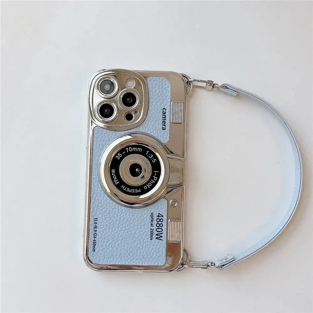 Luxury Retro Stereo Camera Lanyard iPhone Case - A-1 Thread Vault