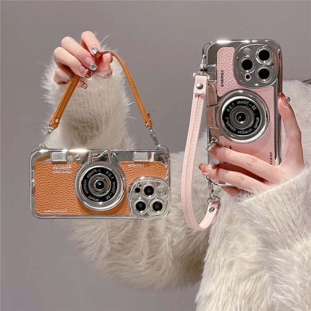 Luxury Retro Stereo Camera Lanyard iPhone Case - A-1 Thread Vault