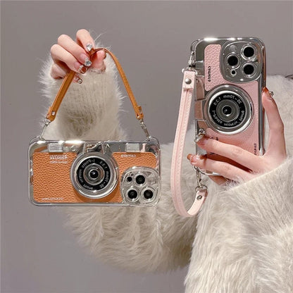 Luxury Retro Stereo Camera Lanyard iPhone Case - A-1 Thread Vault