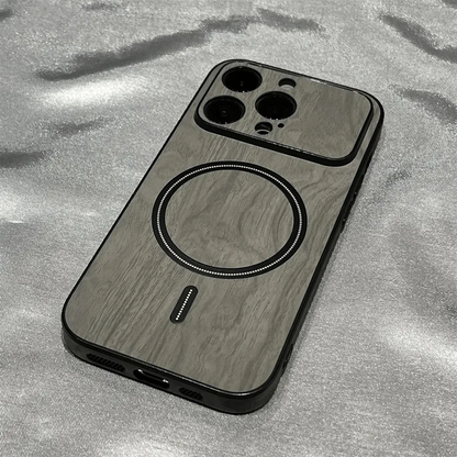 Luxury Wood Grain Magsafe Shockproof iPhone Case - A-1 Thread Vault