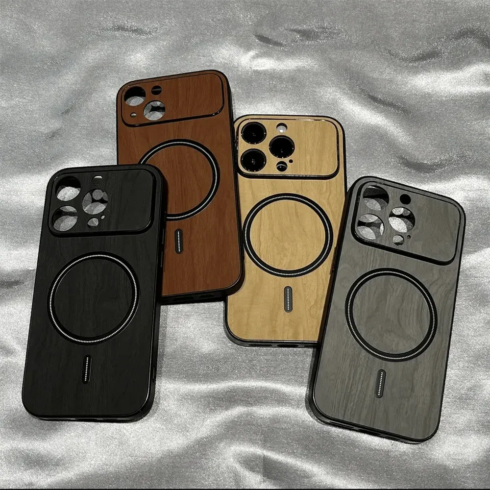 Luxury Wood Grain Magsafe Shockproof iPhone Case - A-1 Thread Vault
