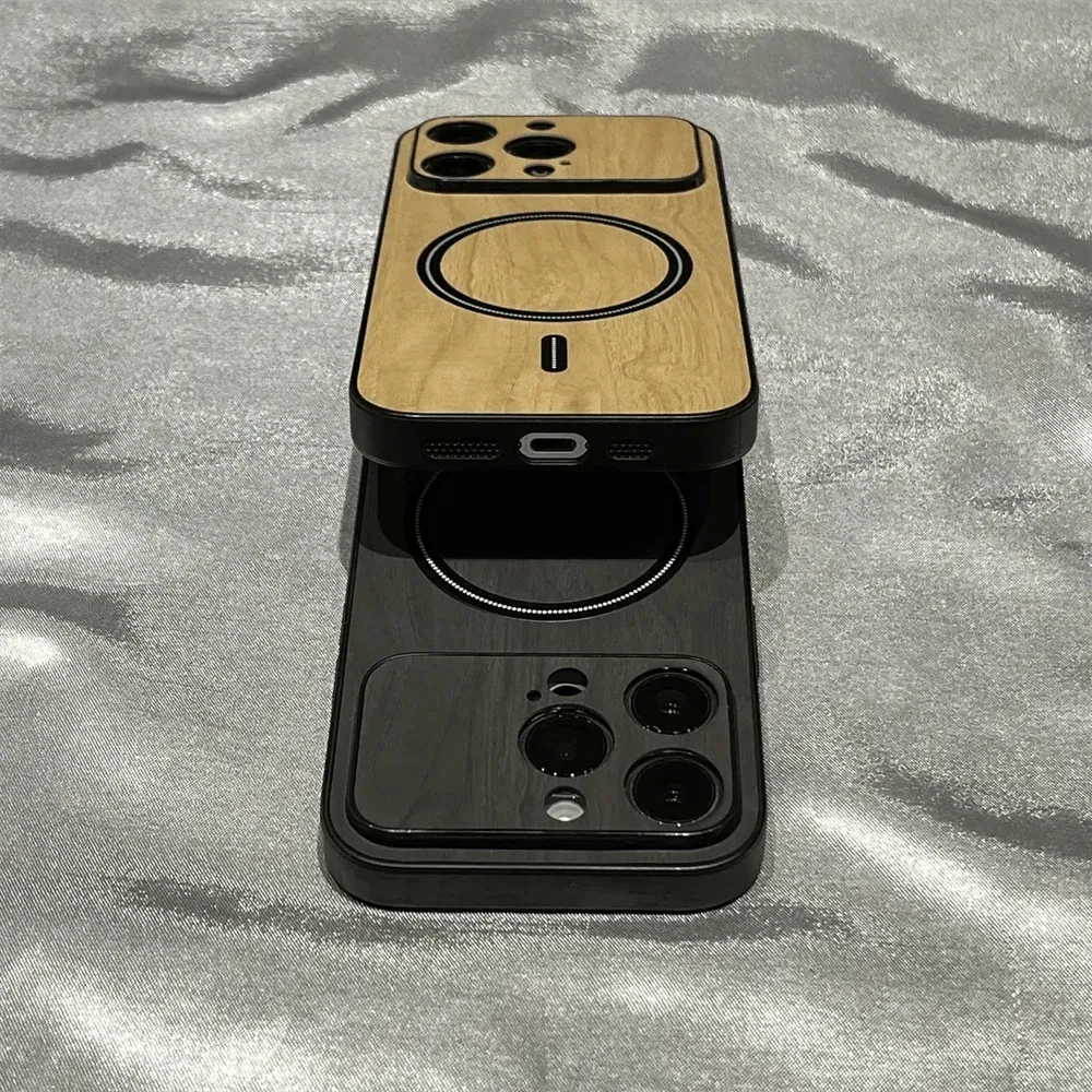 Luxury Wood Grain Magsafe Shockproof iPhone Case - A-1 Thread Vault