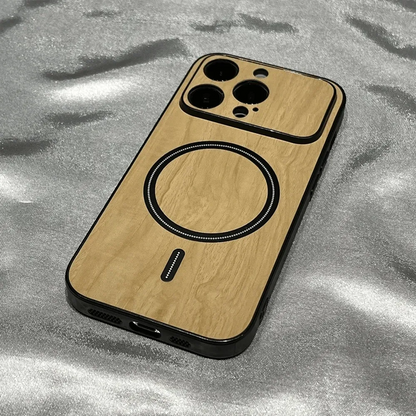 Luxury Wood Grain Magsafe Shockproof iPhone Case - A-1 Thread Vault