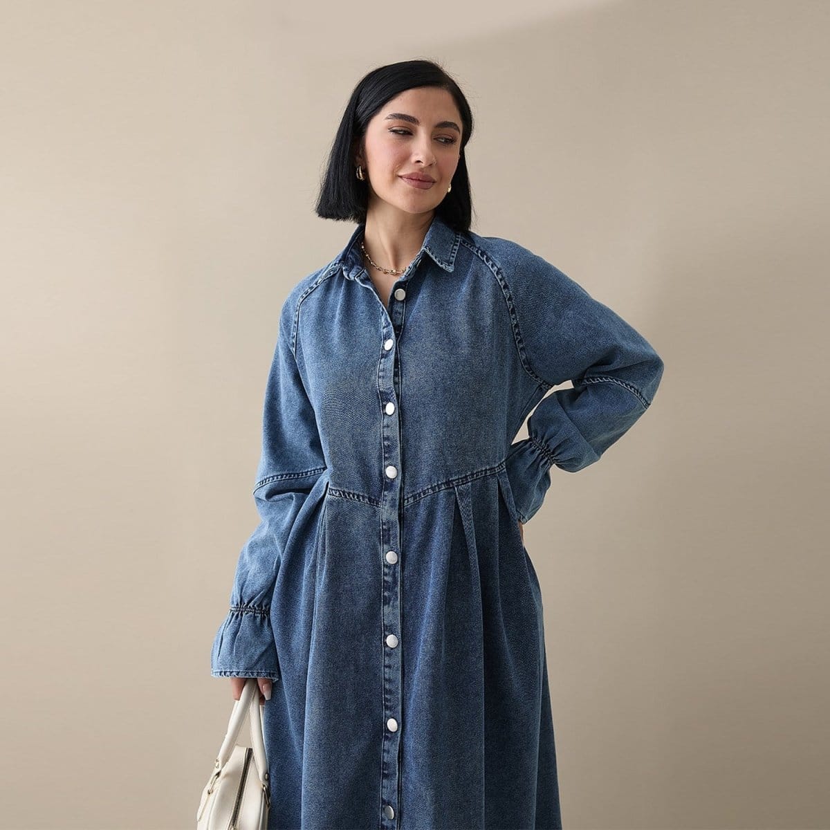 Lyocell Denim Maxi Dress(MS442) - A-1 Thread Vault