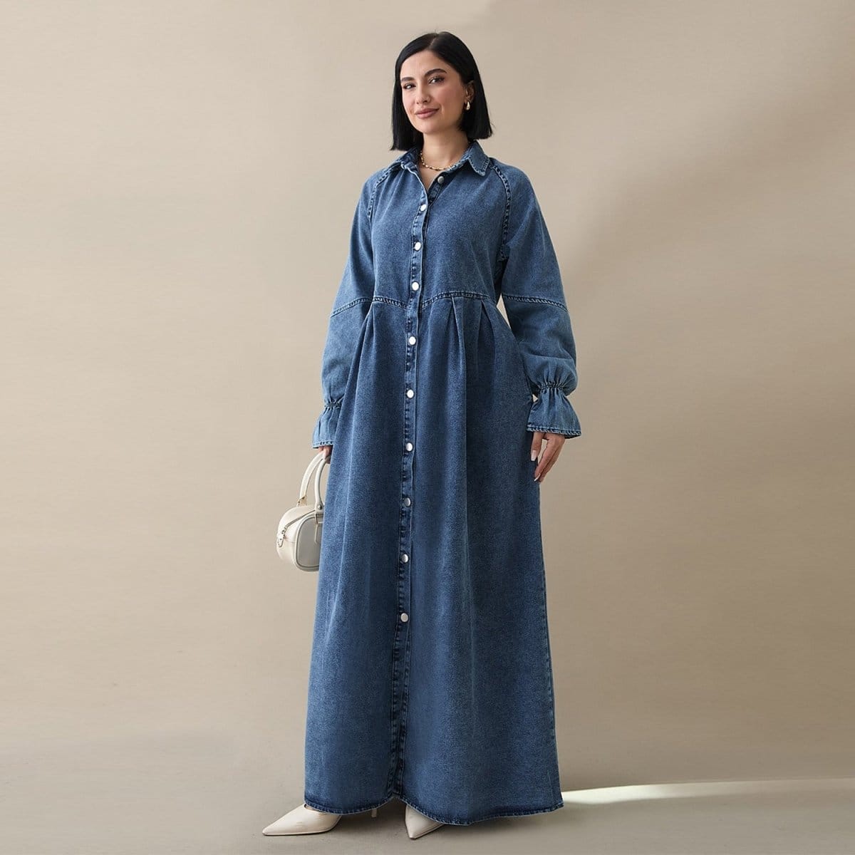 Lyocell Denim Maxi Dress(MS442) - A-1 Thread Vault
