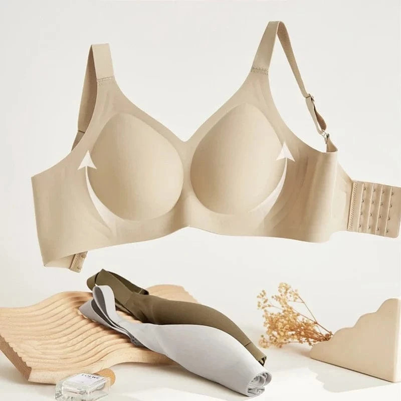M-5XL Large Breasts And Small Underwear For Women, Full Cup Thin Style, Anti-sagging, Secondary Breasts Traceless Large Size Bra - A-1 Thread Vault