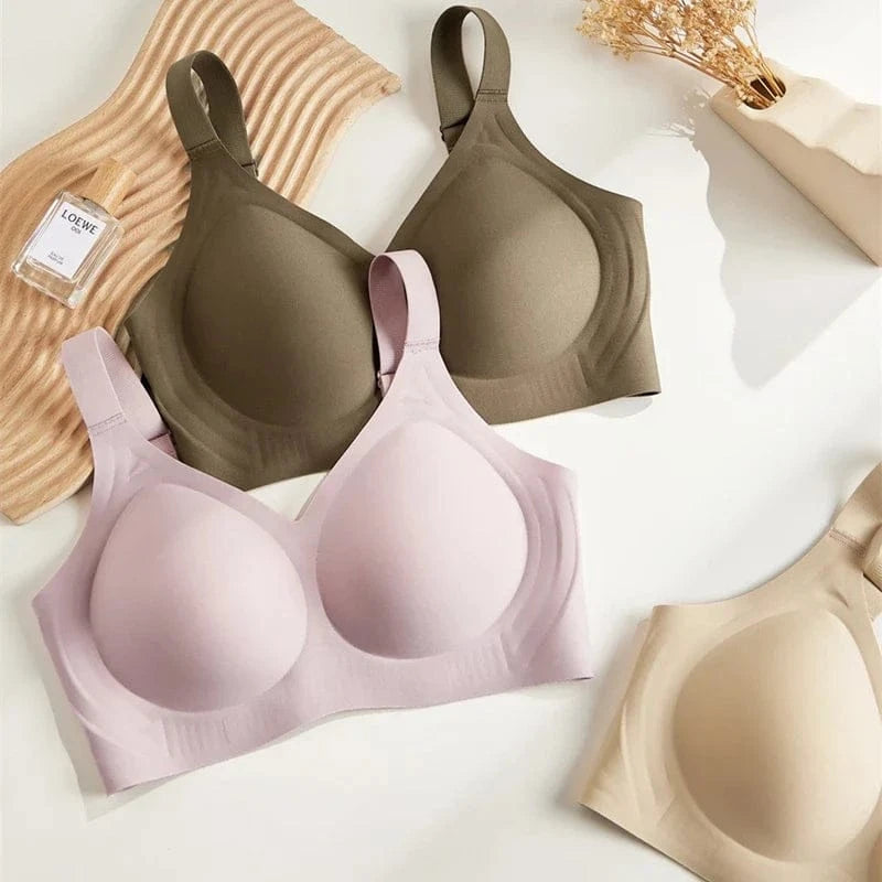 M-5XL Large Breasts And Small Underwear For Women, Full Cup Thin Style, Anti-sagging, Secondary Breasts Traceless Large Size Bra - A-1 Thread Vault