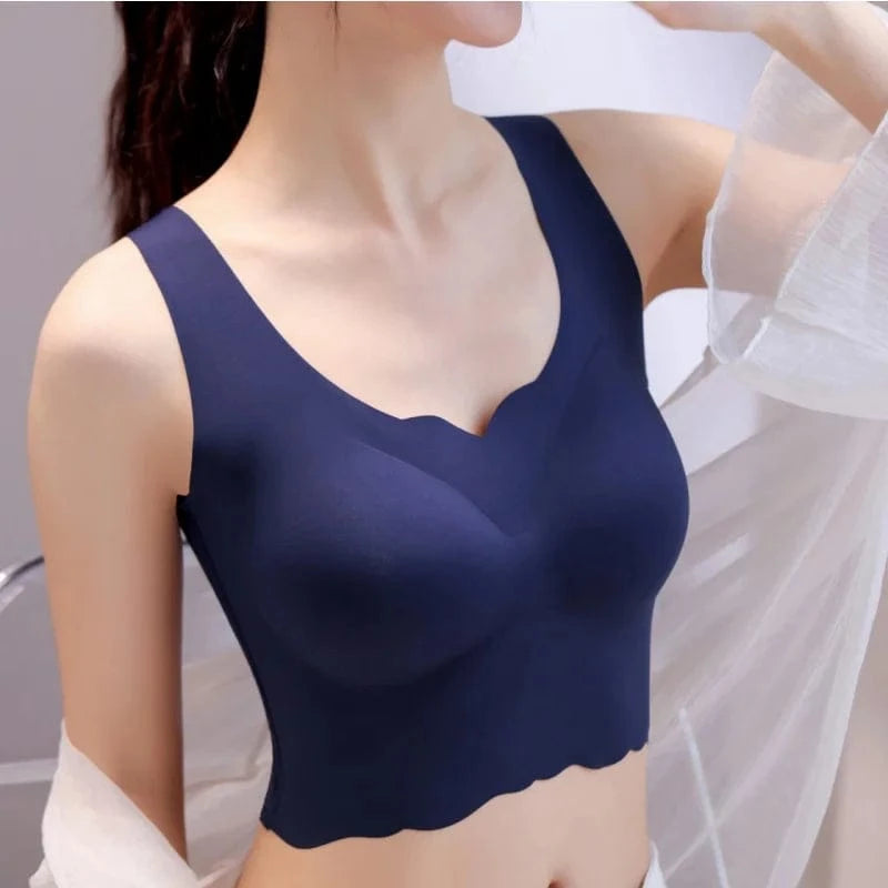 M-6XL Wireless Seamless Bra for Women Sleeping Vest Bra Ultra Thin BH Breathable Bralette Invisible Sports Bra Push Up Underwear - A-1 Thread Vault