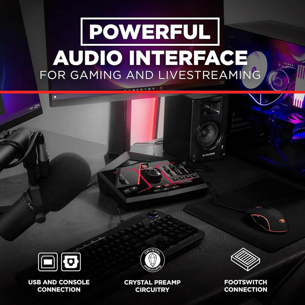 M-Game Solo USB Audio Interface Mixer for Streaming and Gaming (Refurbished) - A-1 Thread Vault