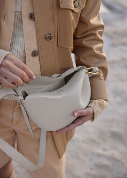 MAC182 Lychee Textured One-Shoulder Crossbody Saddle Bag - A-1 Thread Vault