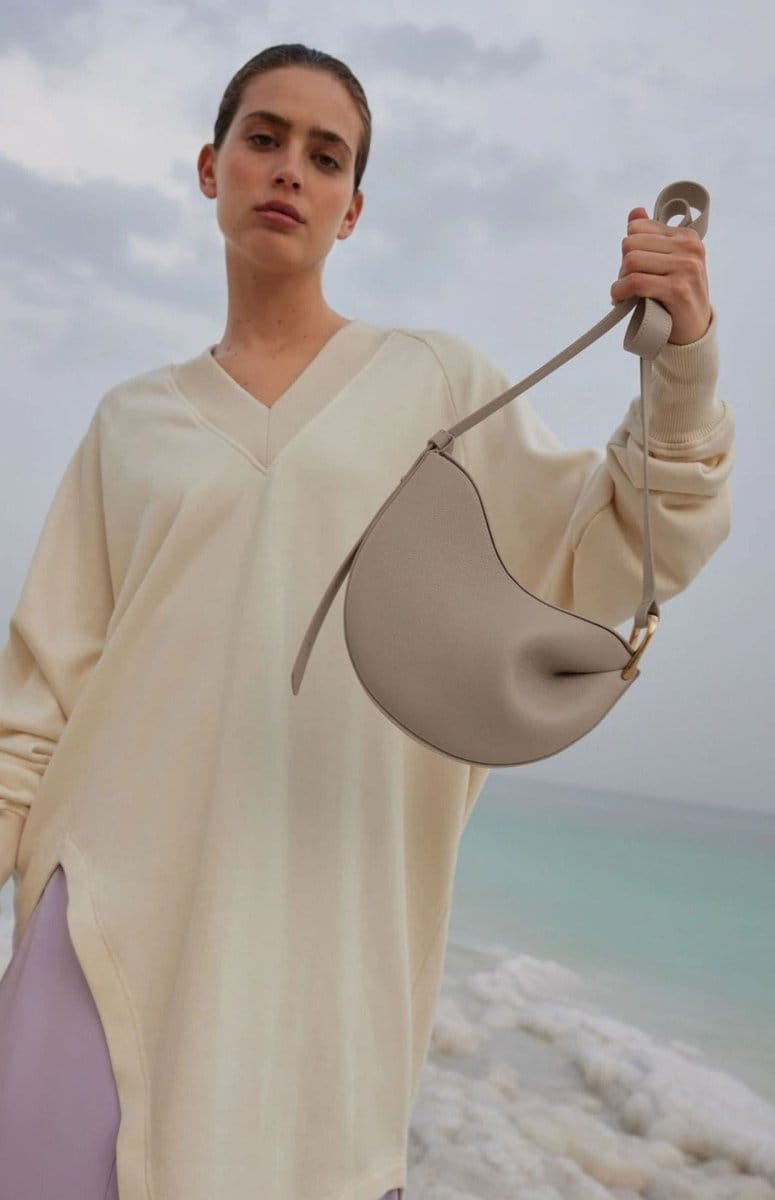 MAC182 Lychee Textured One-Shoulder Crossbody Saddle Bag - A-1 Thread Vault