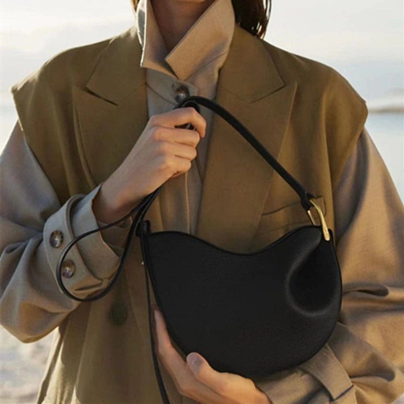 MAC182 Lychee Textured One-Shoulder Crossbody Saddle Bag - A-1 Thread Vault