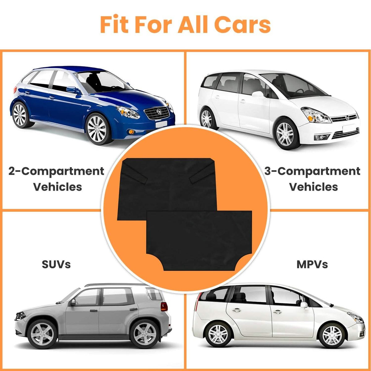 Magnetic Car Windshield Cover Front Rear Protector Fit for All Cars - A-1 Thread Vault