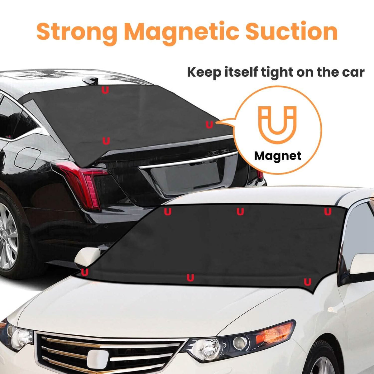 Magnetic Car Windshield Cover Front Rear Protector Fit for All Cars - A-1 Thread Vault