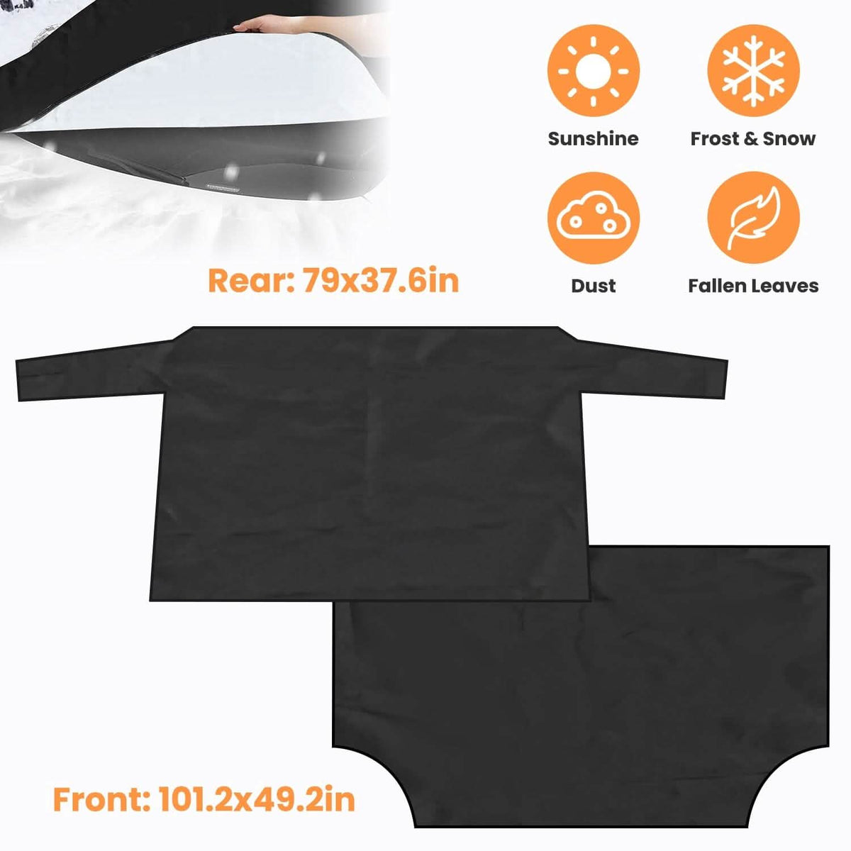 Magnetic Car Windshield Cover Front Rear Protector Fit for All Cars - A-1 Thread Vault