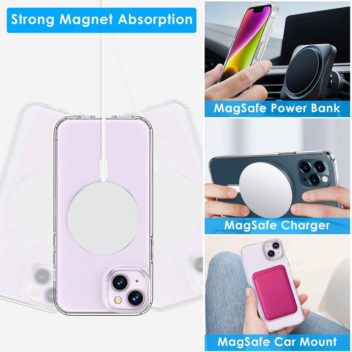 Magnetic Clear Phone Case Shockproof Transparent Phone Cover - A-1 Thread Vault