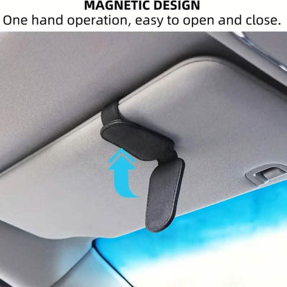 Magnetic PU Leather Car Visor Sunglasses Holder - A-1 Thread Vault