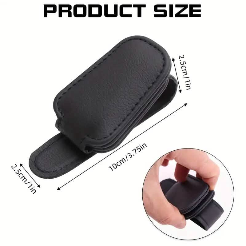 Magnetic PU Leather Car Visor Sunglasses Holder - A-1 Thread Vault
