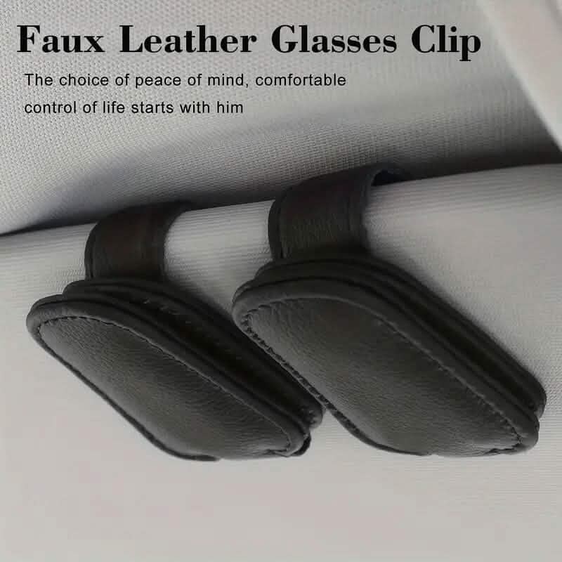 Magnetic PU Leather Car Visor Sunglasses Holder - A-1 Thread Vault