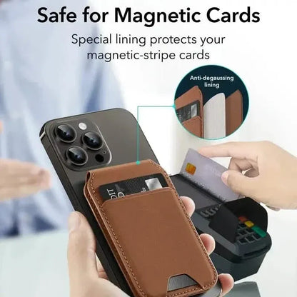 Magnetic PU Leather RFID Blocking Flip Kickstand Credit Slots Wallet Credit Cell Case Card Cover Slot Card Holder for Back of IPhone - A-1 Thread Vault