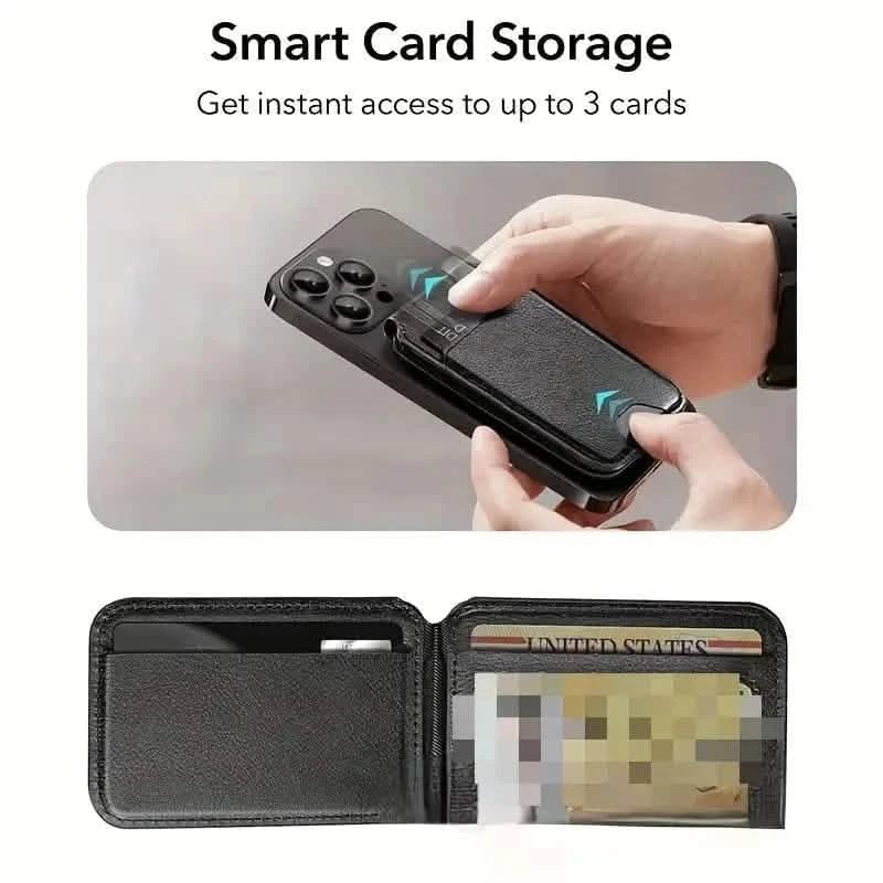 Magnetic PU Leather RFID Blocking Flip Kickstand Credit Slots Wallet Credit Cell Case Card Cover Slot Card Holder for Back of IPhone - A-1 Thread Vault