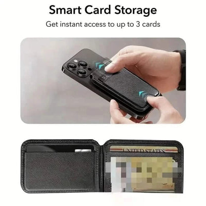 Magnetic PU Leather RFID Blocking Flip Kickstand Credit Slots Wallet Credit Cell Case Card Cover Slot Card Holder for Back of IPhone - A-1 Thread Vault