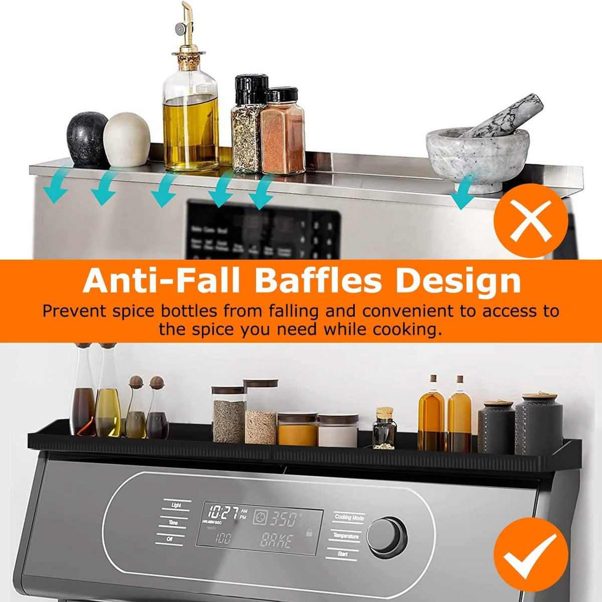 Magnetic Stove Top Shelf Silicone Non-Slip Organizer - A-1 Thread Vault