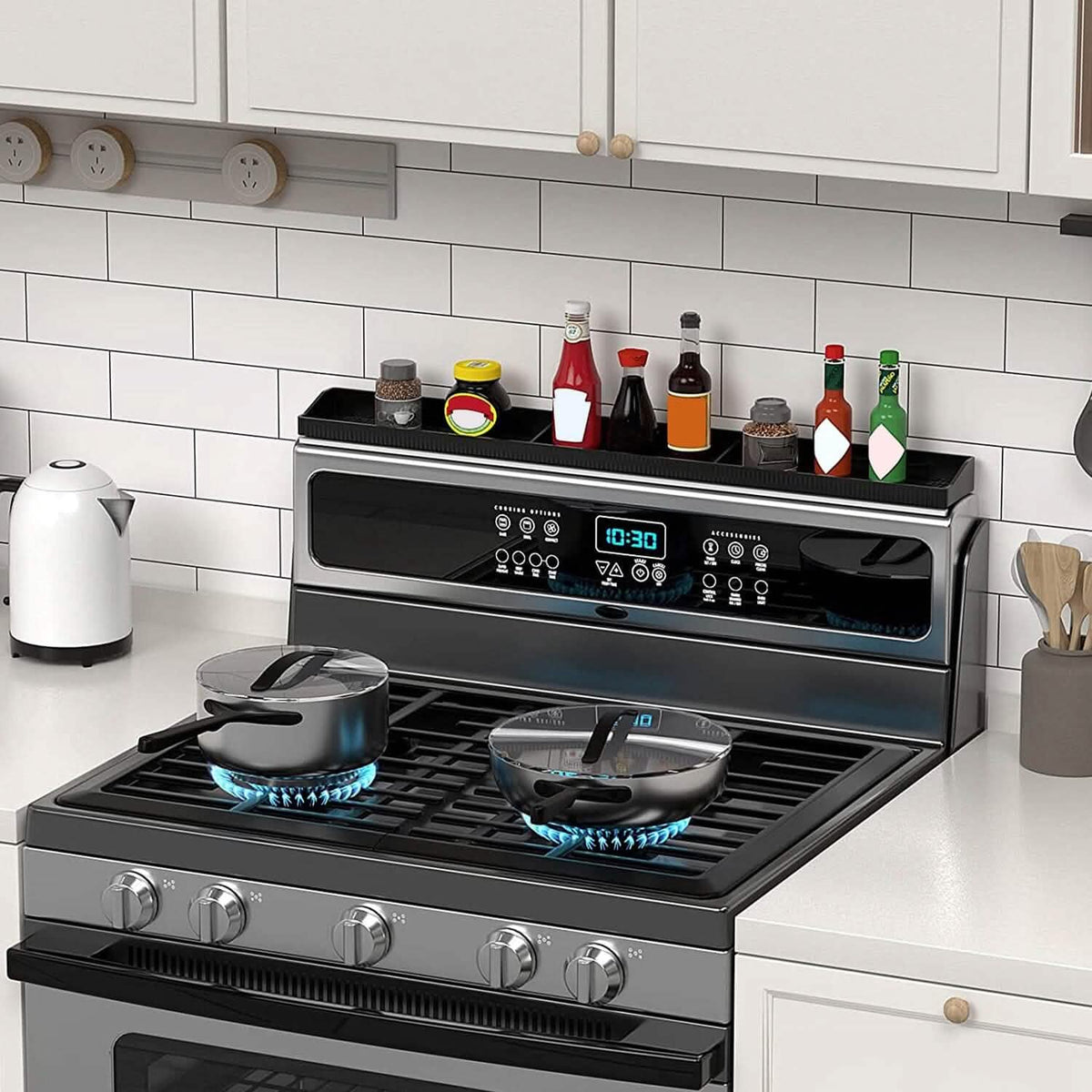 Magnetic Stove Top Shelf Silicone Non-Slip Organizer - A-1 Thread Vault