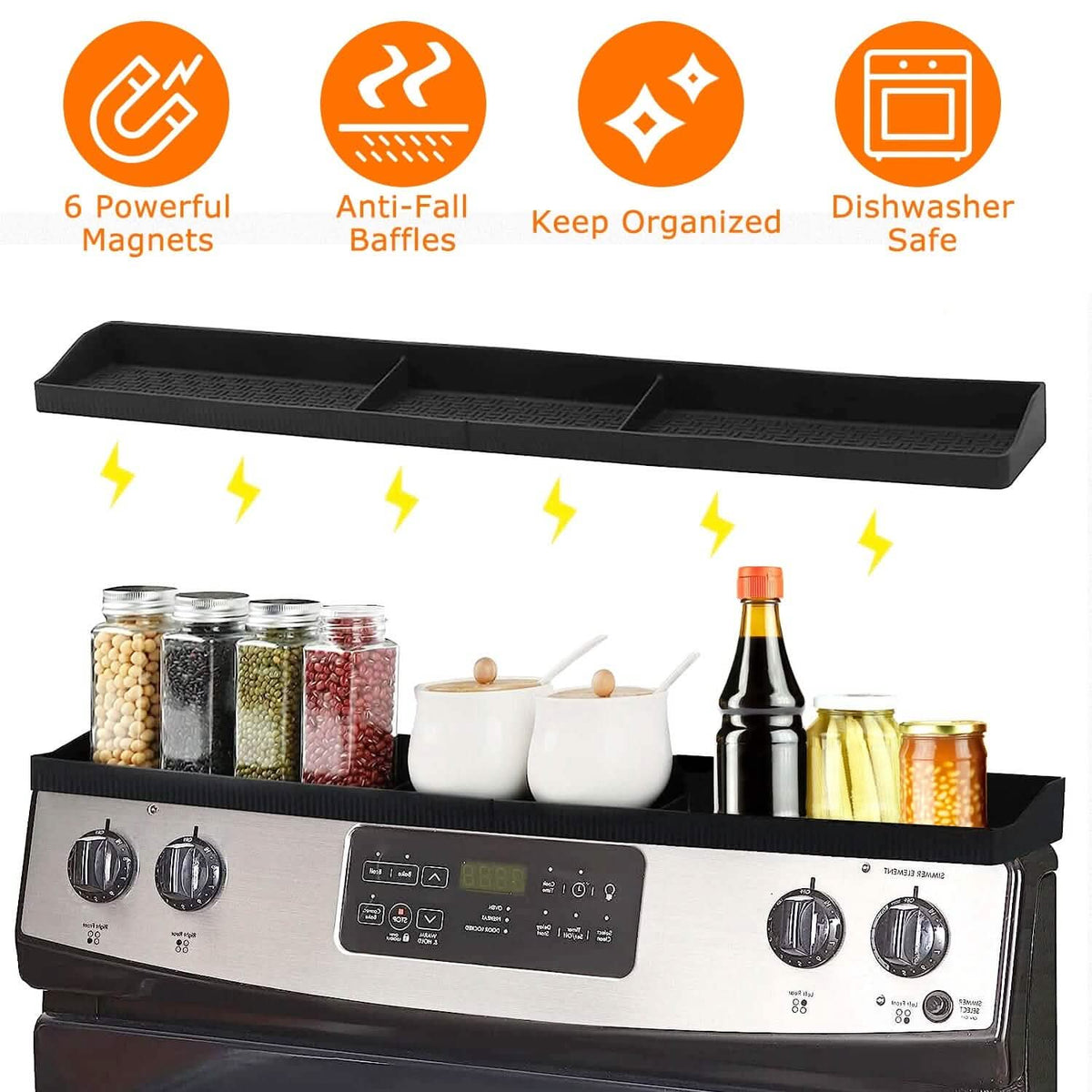 Magnetic Stove Top Shelf Silicone Non-Slip Organizer - A-1 Thread Vault