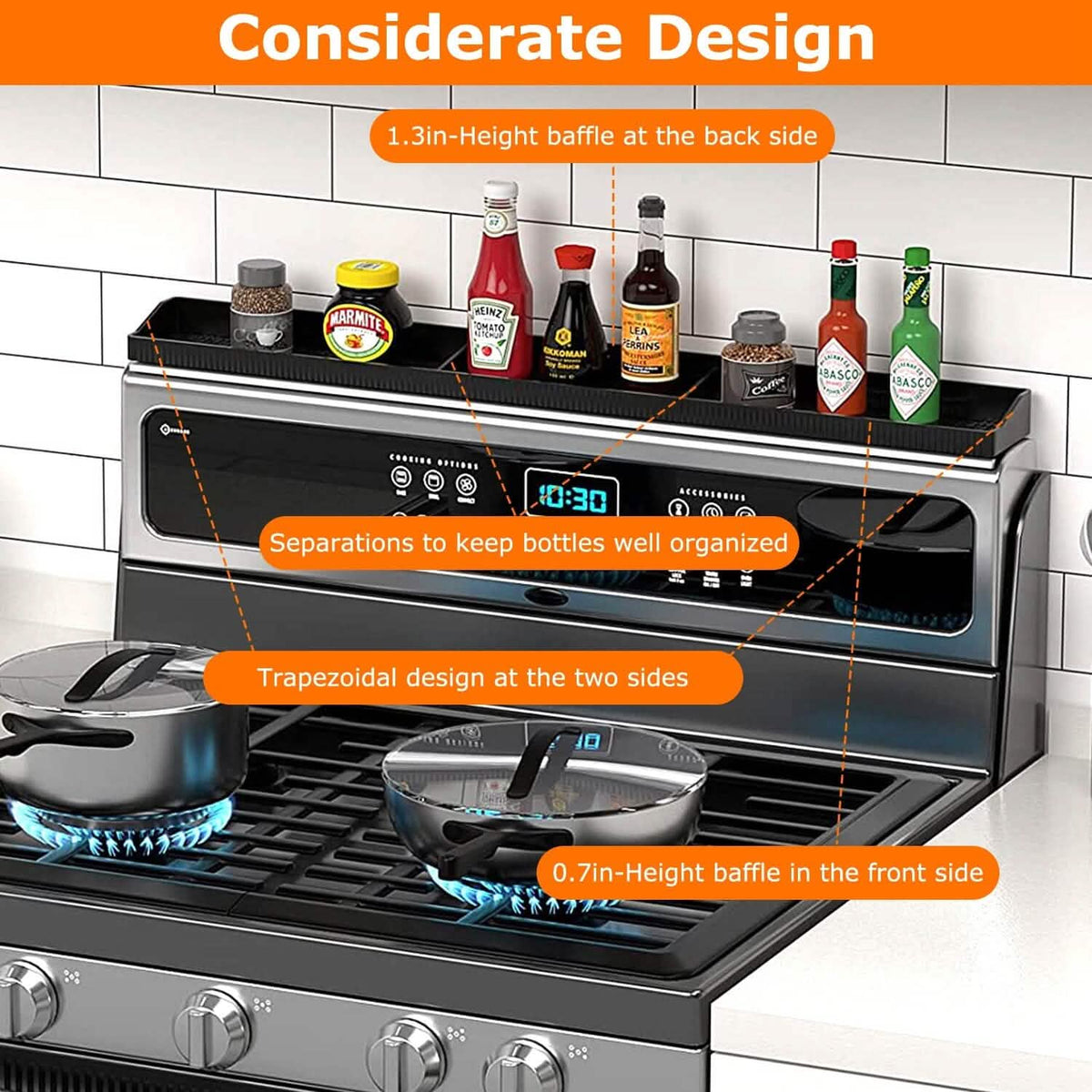 Magnetic Stove Top Shelf Silicone Non-Slip Organizer - A-1 Thread Vault