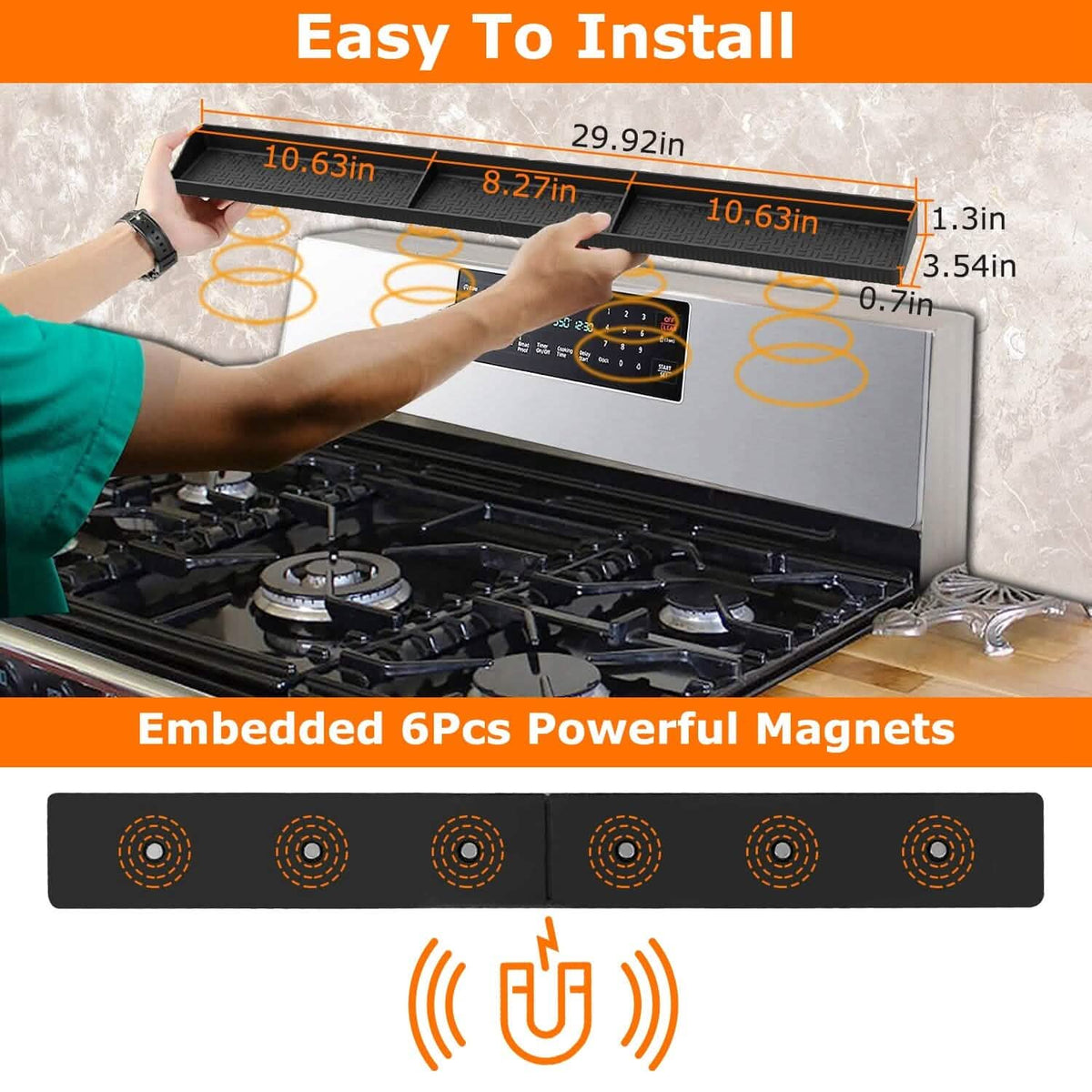 Magnetic Stove Top Shelf Silicone Non-Slip Organizer - A-1 Thread Vault