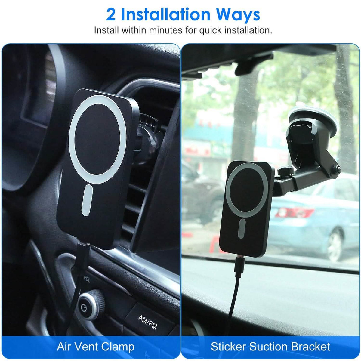 Magnetic Wireless Charger MagSafe Car Phone Mount Air Vent Holder - A-1 Thread Vault