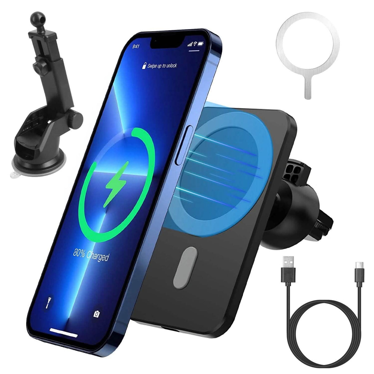Magnetic Wireless Charger MagSafe Car Phone Mount Air Vent Holder - A-1 Thread Vault