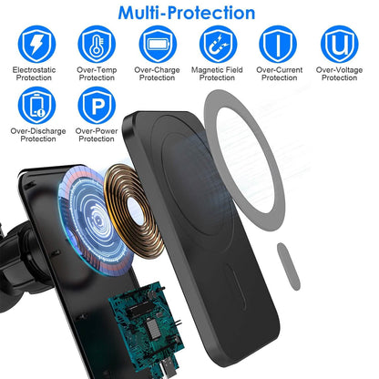 Magnetic Wireless Charger MagSafe Car Phone Mount Air Vent Holder - A-1 Thread Vault